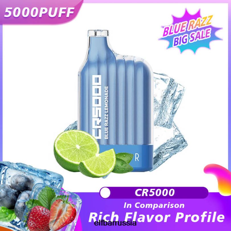 ELFBAR Одноразовый вейп с лучшим вкусом cr5000 blue razz лимонад блю-разз V4DFP19