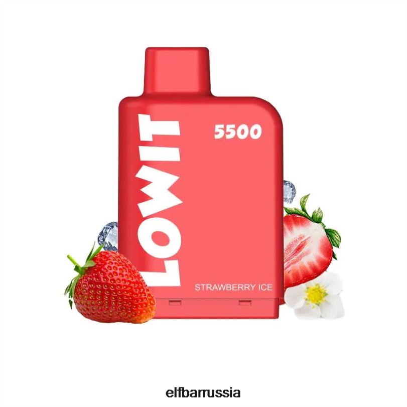 ELFBAR предварительно заполненный контейнер lowit 5500 затяжек 2%nic клубничный лед V4DFP140